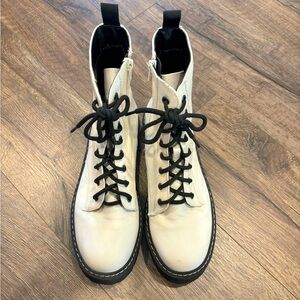 White combat boots for women